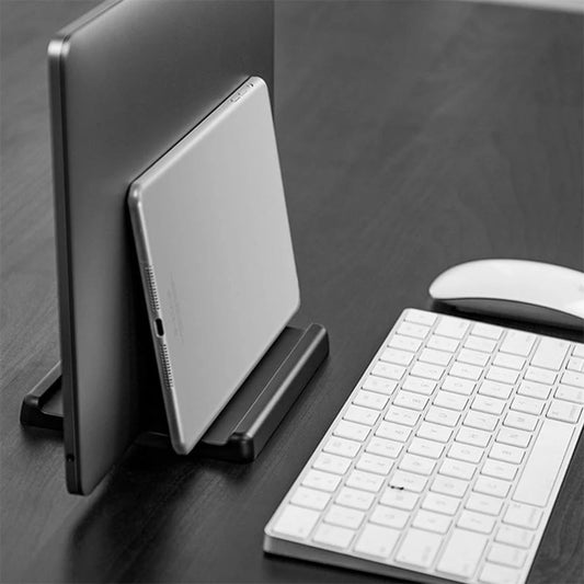 3 In 1 Adjustable Vertical Support Laptop Desktop Stand Universal Vertical Laptop Stand 2Slots Desk Laptop Holder Dock Space-Sav