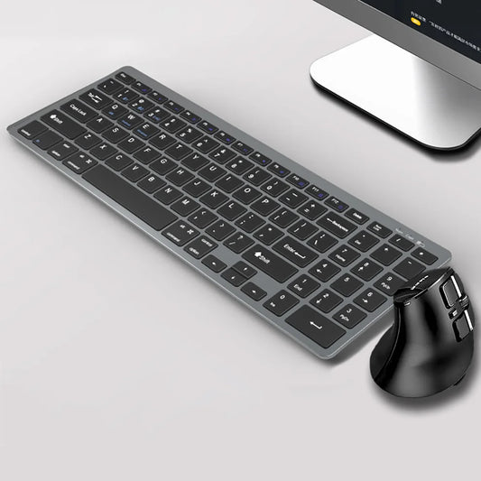 JOMAA Bluetooth Keyboard Mouse Combo Rechargeable 2.4G Wireless Keyboard Mouse Set for Windows PC Laptop Gamer Ergonomic Mice