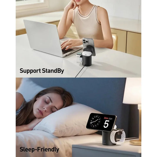 StandMe Auto 3-in-1 Multi-functional Versatile Magnetic Charging Stand Station with Infrared Sensing Auto Rotation