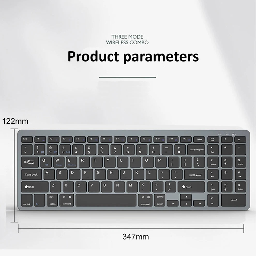 JOMAA Bluetooth Keyboard Mouse Combo Rechargeable 2.4G Wireless Keyboard Mouse Set for Windows PC Laptop Gamer Ergonomic Mice