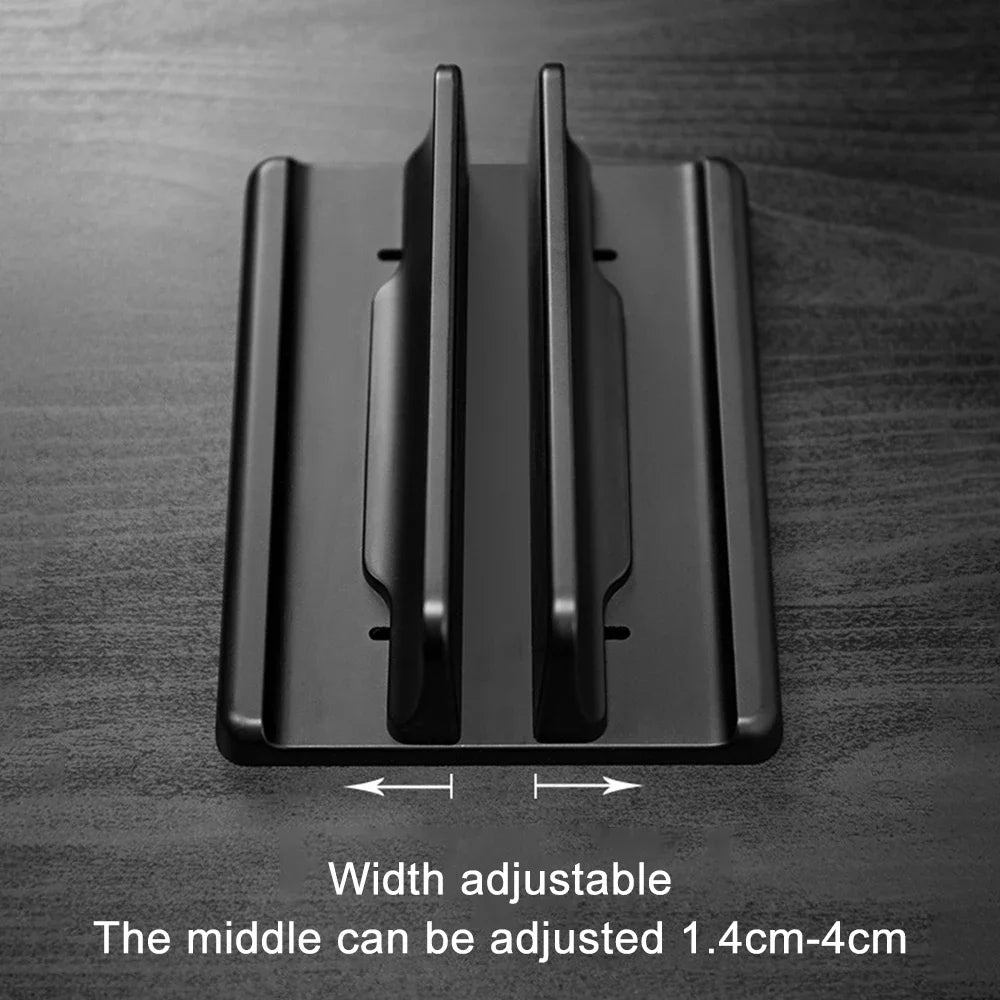 3 In 1 Adjustable Vertical Support Laptop Desktop Stand Universal Vertical Laptop Stand 2Slots Desk Laptop Holder Dock Space-Sav